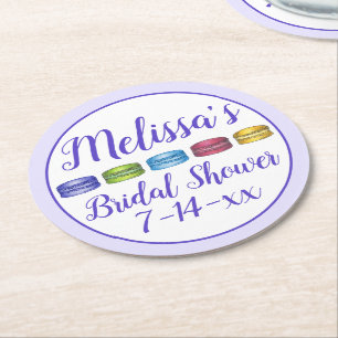 Pastellfarbene französische Macaron-Keks-Pastete-B Runder Pappuntersetzer