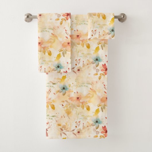 Pastellfarbene freie florale Geisteshaltung Badhandtuch Set (Insitu)