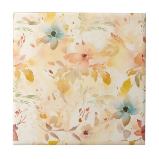 Pastellfarbene freie florale Geisteshaltung Fliese (Vorderseite)