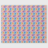 Pastellfarbene Gänseblümchen Geschenkpapier (Flach)
