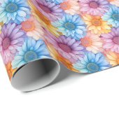 Pastellfarbene Gänseblümchen Geschenkpapier (Rolleneckpunkt)