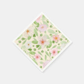 Pastellfarbene, gelbe Blumenmuster Serviette (Ecke)