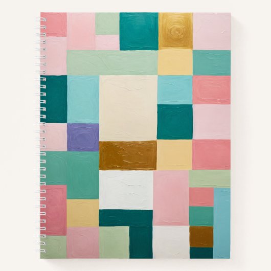 Pastellfarbene geometrische Steppdecke Notizblock (Vorderseite)