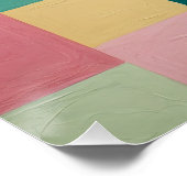 Pastellfarbene geometrische Steppdecke Poster (Ecke)