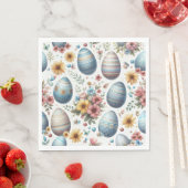 Pastellfarbene Gingham-Oster-Eier-Servietten Serviette (Beispiel)