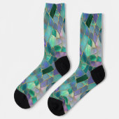 Pastellfarbene Glasmosaikmuster Socken (Linkes Detail)