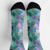 Pastellfarbene Glasmosaikmuster Socken (Oben)
