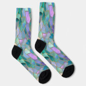 Pastellfarbene Glasmosaikmuster Socken (Rechts)
