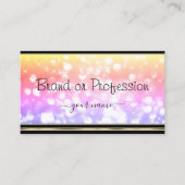 Pastellfarbene Glitzer Stars Schwarze Gold Border Visitenkarte (Vorderseite)