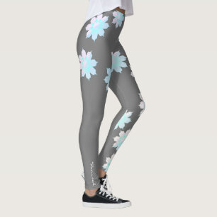 Pastellfarbene glückliche türkisfarbene Blütenblät Leggings
