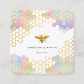 Pastellfarbene Hexagons Quadratische Visitenkarte (Vorderseite)