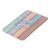 pastellfarbene Holz rustikales Monogramm gegr. Jah Magnet (Linke Seite)