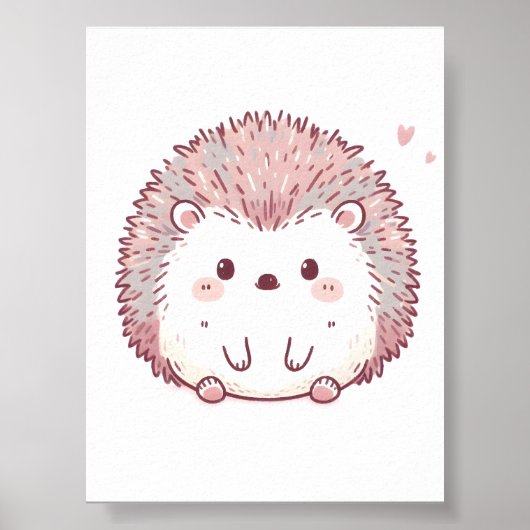 Pastellfarbene Igel Design, Weicher Igel Art Poster (Vorne)