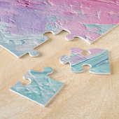 Pastellfarbene Impasto-Pinselstrich-Abstraktion Puzzle (Seite)