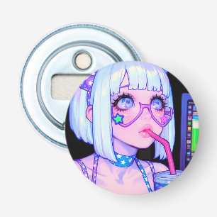Pastellfarbene Internet-Girl-Starbrille Flaschenöffner