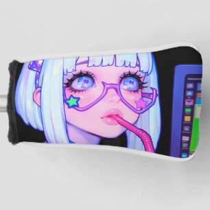 Pastellfarbene Internet-Girl-Starbrille Golf Headcover