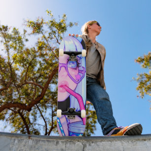 Pastellfarbene Internet-Girl-Starbrille Skateboard
