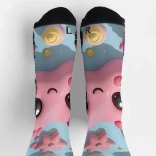 Pastellfarbene Kawaii-Kreatur-Fantasy-Kunst Socken
