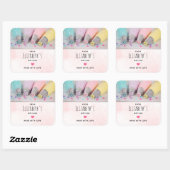 Pastellfarbene Kuchendekorationen - Küchen Quadratischer Aufkleber (Blatt)