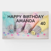 Pastellfarbene Kuchendekorationstools Geburtstag Banner (Horizontal)