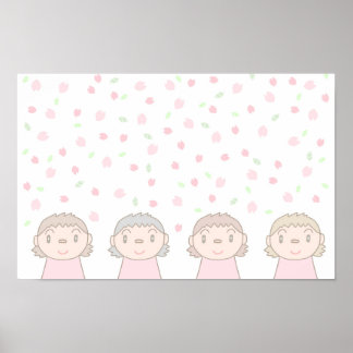 Pastellfarbene Kunst mit Kinderlächeln. Poster