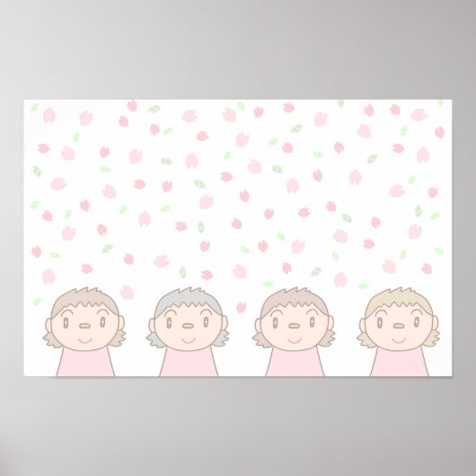 Pastellfarbene Kunst mit Kinderlächeln. Poster (Vorne)