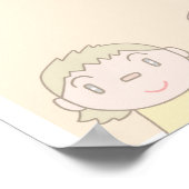 Pastellfarbene Kunst mit Kinderlächeln. Poster (Ecke)