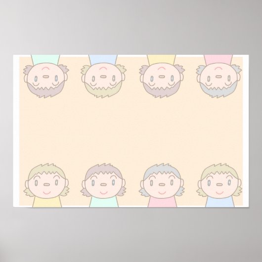 Pastellfarbene Kunst mit Kinderlächeln. Poster (Vorne)