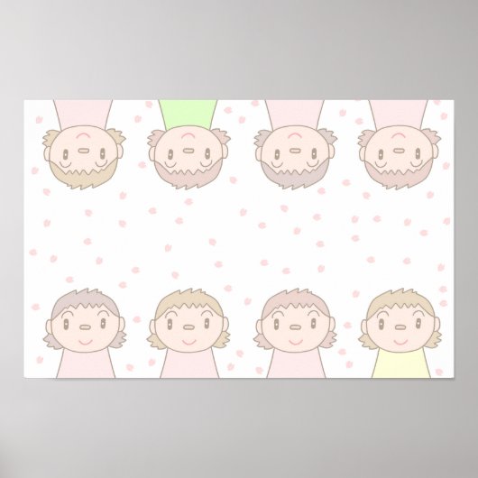 Pastellfarbene Kunst mit Kinderlächeln. Poster (Vorne)