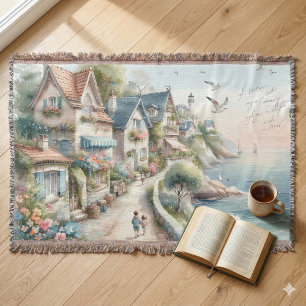 Pastellfarbene Küsten-Cottage-Dorf-Flucht Decke