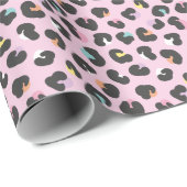 Pastellfarbene Leoparden Geschenkpapier (Rolleneckpunkt)