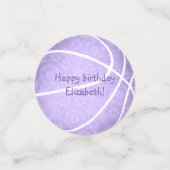 Pastellfarbene lila Basketbälle, mädchenhaft sport Konfetti (Klein Vorderseite)