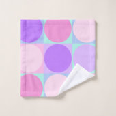 Pastellfarbene Lila rosa Aqua Geometrische Circle  Badhandtuch Set (Waschlappen)