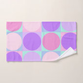 Pastellfarbene Lila rosa Aqua Geometrische Circle  Badhandtuch Set (Handtuch)