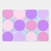 Pastellfarbene Lila rosa Aqua Geometrische Circle  Geschenkpapier Set (Vorderseite)