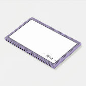 Pastellfarbene, Lila, schwarz gestreifte Grenze |  Post-it Klebezettel (angewinkelt)