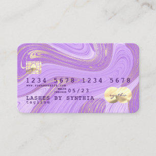 Pastellfarbene lila violette Lavendel-Marmor Kredi Visitenkarte