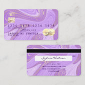 Pastellfarbene lila violette Lavendel-Marmor Kredi Visitenkarte (Vorne/Hinten)