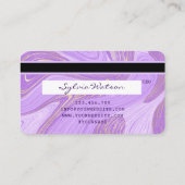 Pastellfarbene lila violette Lavendel-Marmor Kredi Visitenkarte (Rückseite)