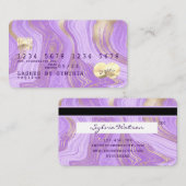 Pastellfarbene lila violette Lavendel-Marmor Kredi Visitenkarte (Vorne/Hinten)