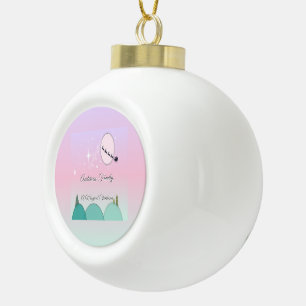 Pastellfarbene mondbeschienene Weihnachtskugel-Gla Keramik Kugel-Ornament