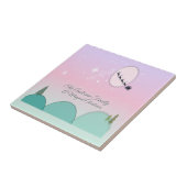 Pastellfarbene Mondscheintraumwelt Winter Fliese (Seite)
