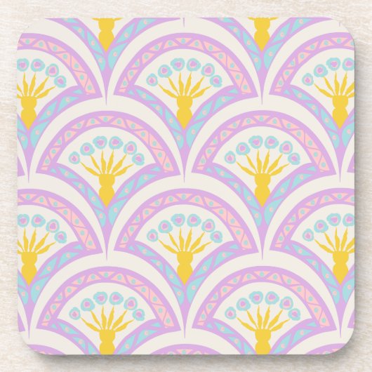 Pastellfarbene Muschel Getränkeuntersetzer (Vorderseite)