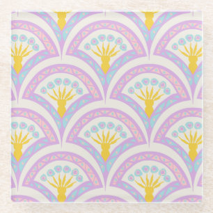 Pastellfarbene Muschel Glasuntersetzer