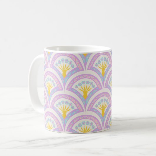 Pastellfarbene Muschel Kaffeetasse (Vorderseite Links)