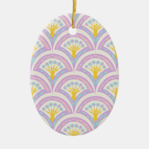Pastellfarbene Muschel Keramik Ornament