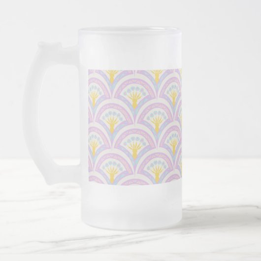 Pastellfarbene Muschel Mattglas Bierglas (Links)