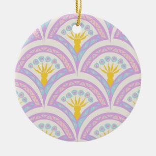Pastellfarbene Muschel Muster Keramik Ornament