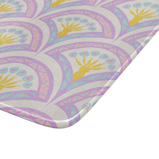 Pastellfarbene Muschel Schneidebrett (Ecke)