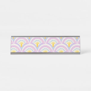 Pastellfarbene Muschel Schreibtischnamensplakette